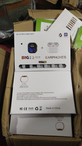 Smart Watch Big 2.3 Display 10 in 01  set with Earbuds